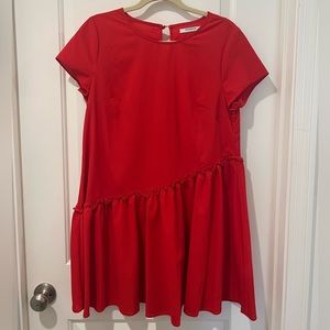 ASOS Glamorous Red Dress with Ruffle Hem